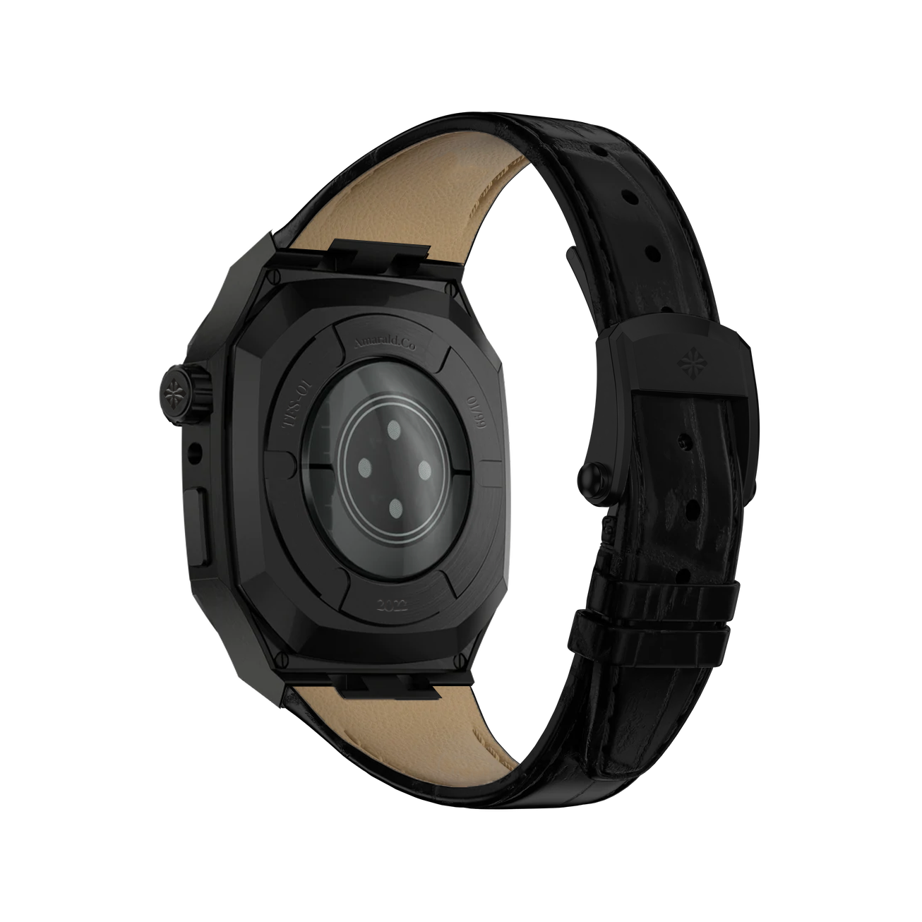 Midnight Black Stainless Steel Leather Classic