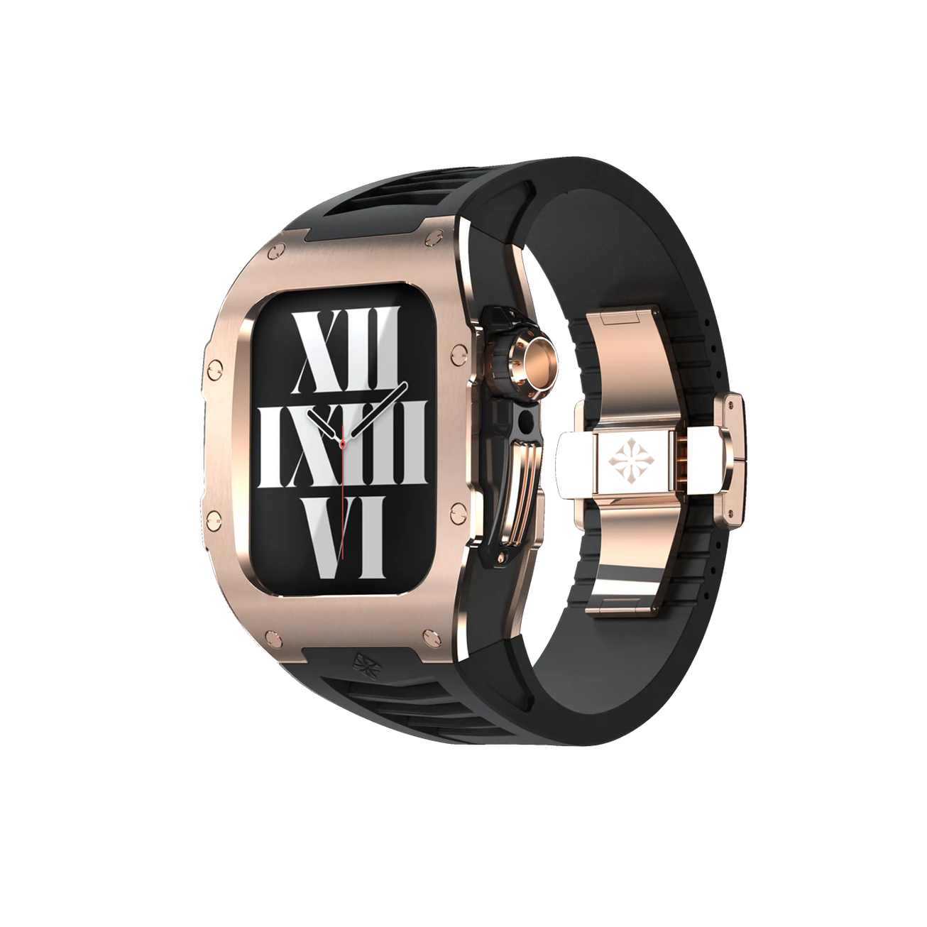18K Rose Gold Titanium (Black Silicon Strap)