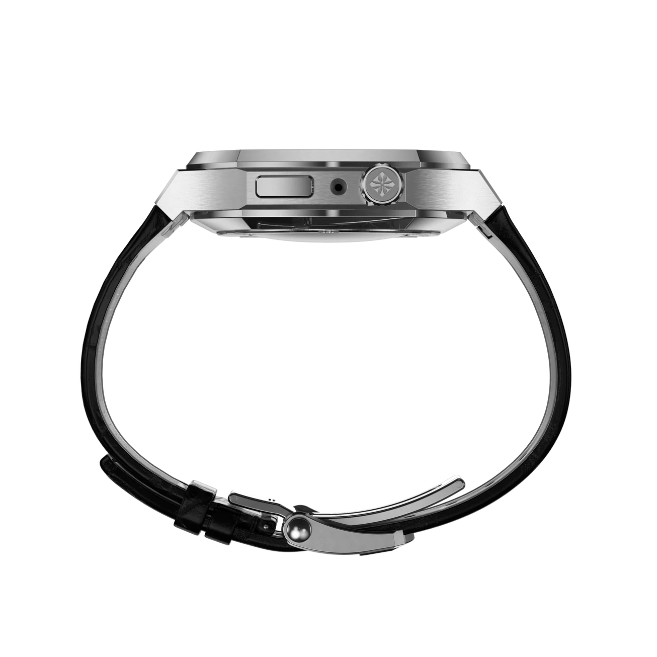 Silver Stainless Steel Leather Classic