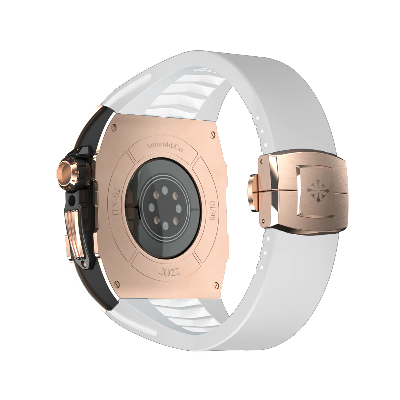 18K Rose Gold Titanium (White Silicon Strap)