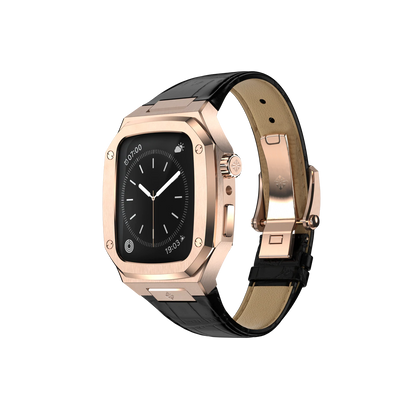 18k Rose Gold Stainless Steel Leather Classic