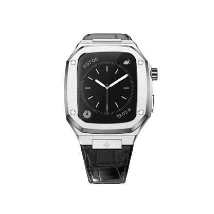 Silver Stainless Steel Leather Classic